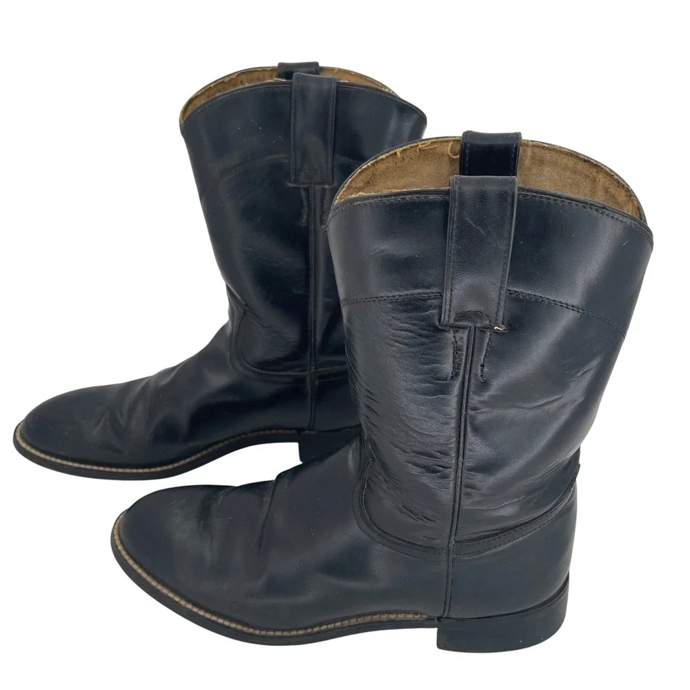 Justin Western Cowboy Boots Brown Leather Men's 5.5 D/‎ Women's 7 Rodeo Ranch